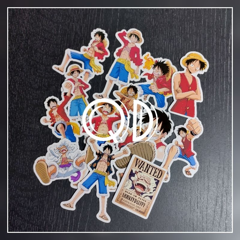 

isi 14pcs stiker anime luffi OP sticker glossy murah anime onepiece