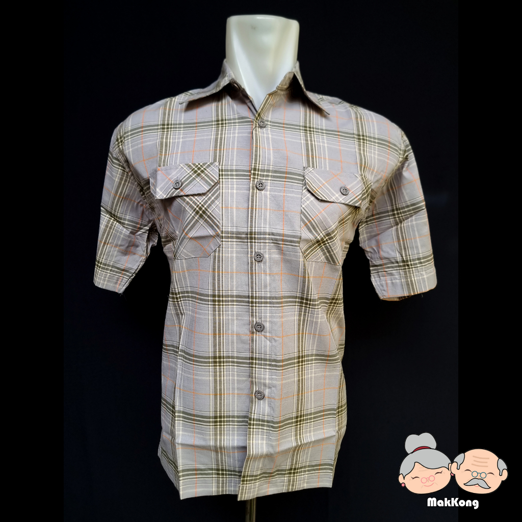 Baju Kemeja Pria / Laki - Laki COSMO Lengan Pendek Motif Kotak - Kotak[Code : 5008]