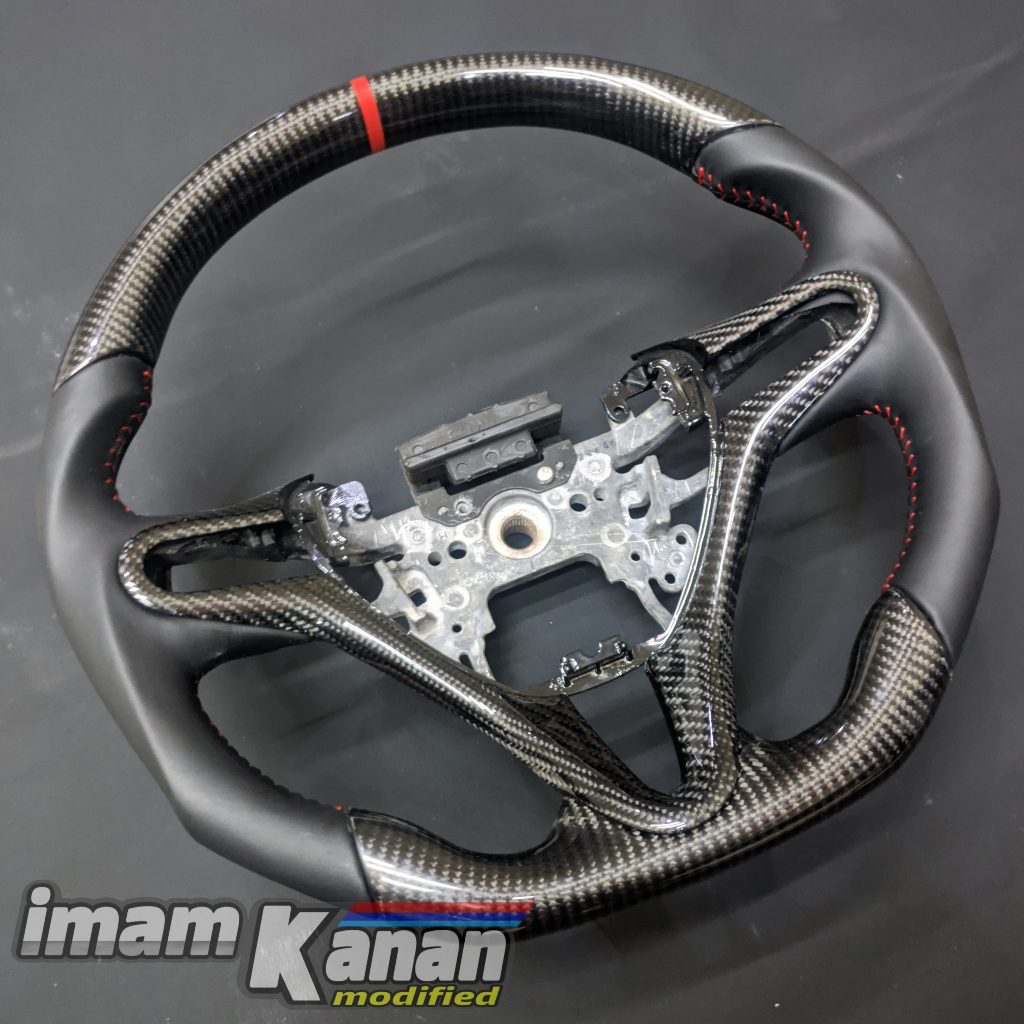 lingkar rangka batang setir stir steer steering wheel jazz ge8 civic fd1 fd2 carbon kelvar asli / se