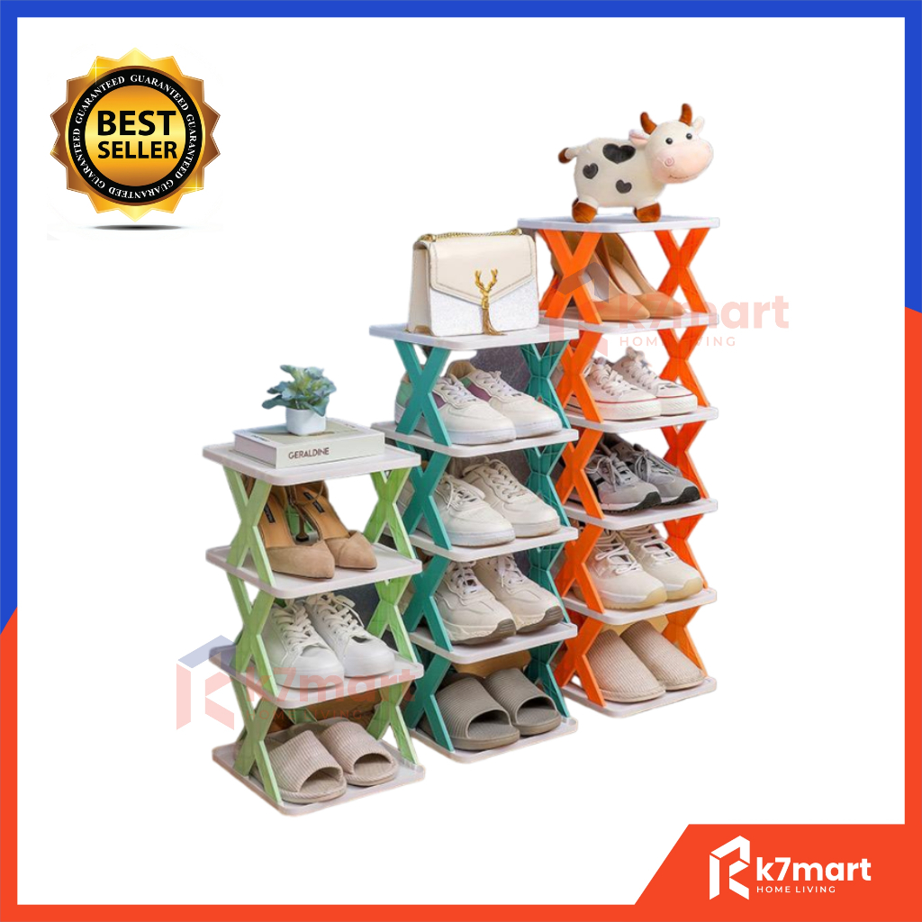 K7MART RAK SEPATU TINGKAT SERBAGUNA / TEMPAT SEPATU SANDAL SUSUN RAKIT / RAK TEMPAT SANDAL SEPATU / 
