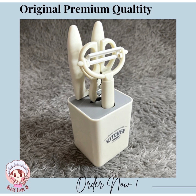 Pisau Putih Satu Set Lengkap Dengan Wadah