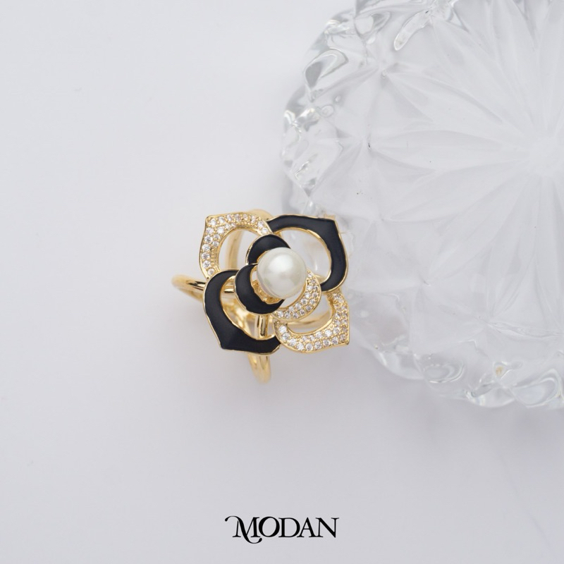 Modan - Camellia Flower Ring Hijab Cincin Hijab Bunga