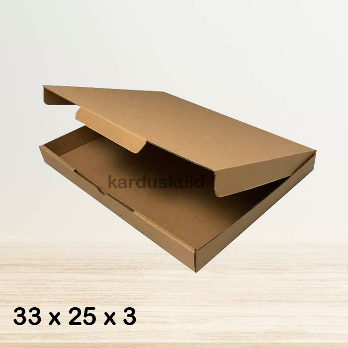 

Kardus 33 x 25 x 3 cm die cut tipe E Flute K150 box kotak karton packing