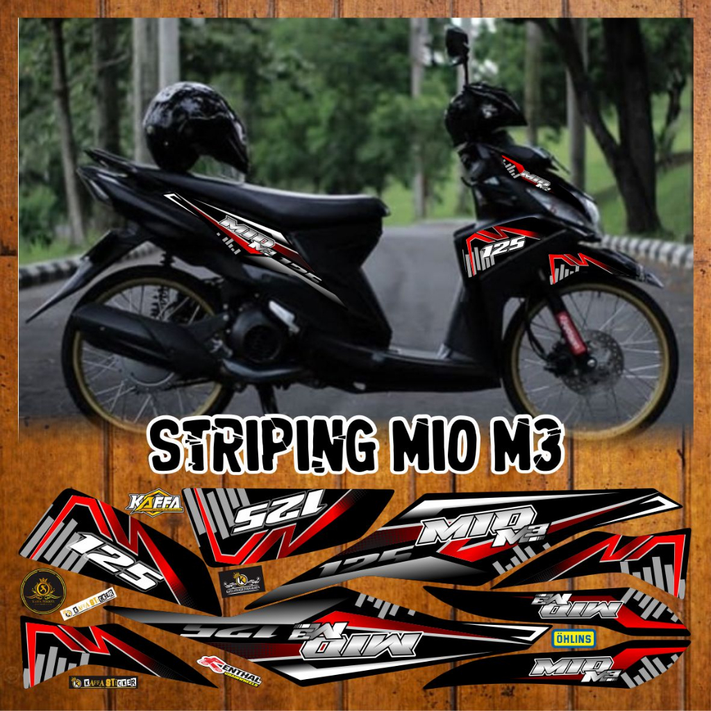 Stiker Mio M3/Z Decal Striping Mio M3/Z Premium Racing Stiker List Merah