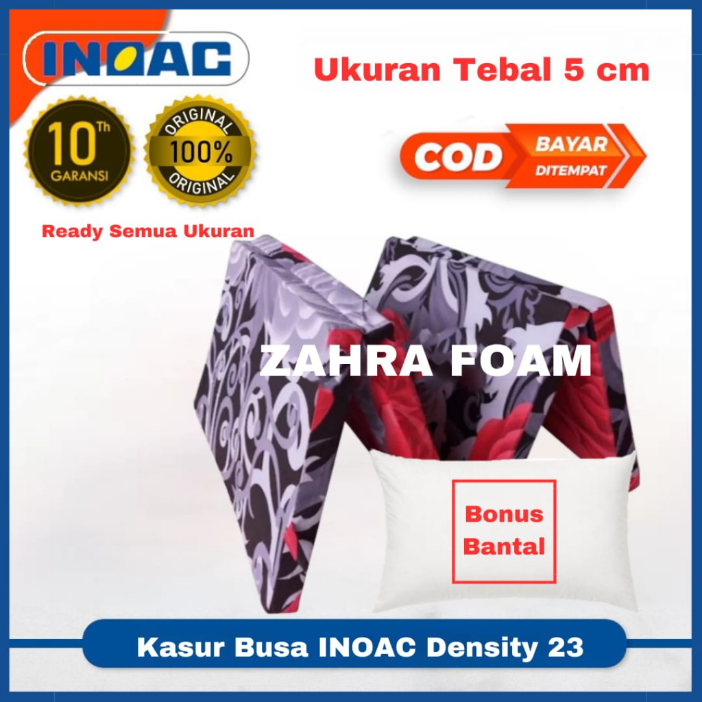Kasur Lipat Busa Inoac Tebal 5 Cm Semua Ukuran Gratis Bantal ASLI INOAC