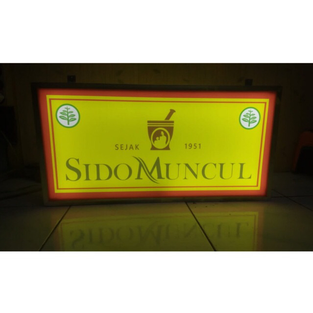 NEONBOX SIDOMUNCUL DUA SISI AKRILIK DEPAN BELAKANG | NEON BOX JAMU MURAH SIDOMUNCUL