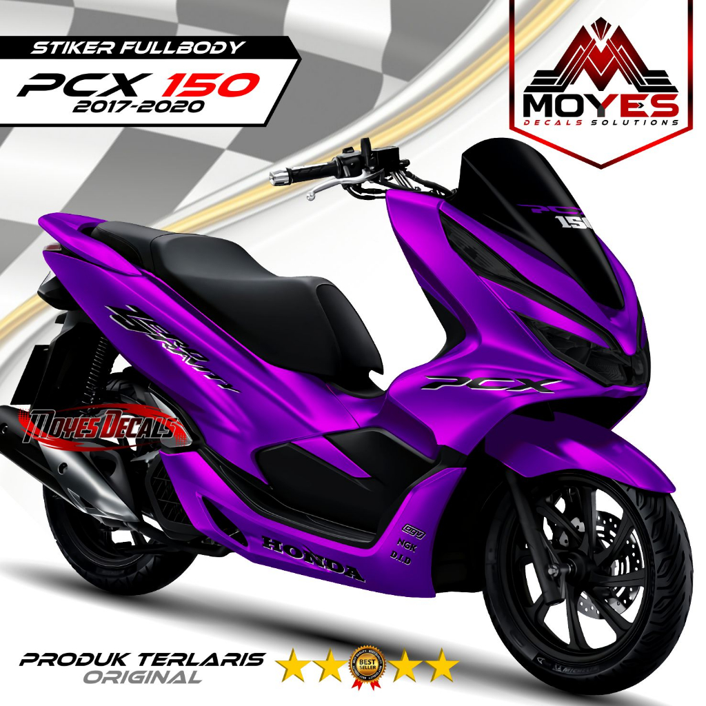 Decal PCX 150 2017-2020 Stiker Fullbody Variasi Motif Polos