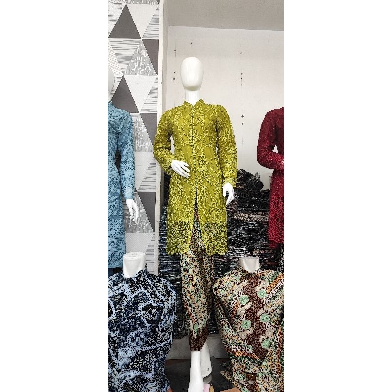 stelan kebaya busui seroja /stelan kebaya couple batik/baju pesta/atasan wanita