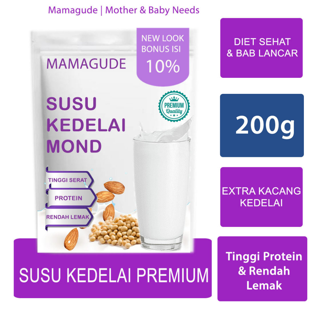 

Susu Soya Susu Kedelai Minuman Diet Whey Protein Susu Kedelai Bubuk Protein Susu Kedelai Murni Coklat Matcha Vanilla Mamagude (200g)