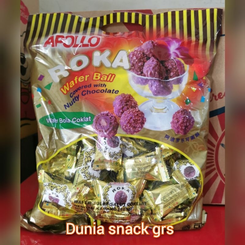 

Roka apollo wafer ball coklat impor 420gr 300gr