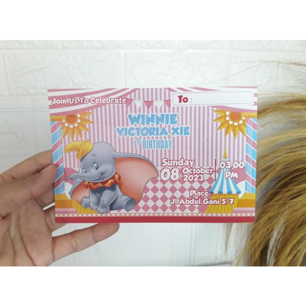 invitation dumbo / undangan custom dumbo / invitation custom dumbo / undangan dumbo