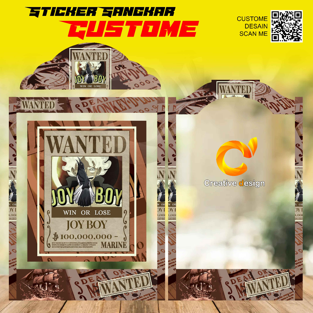 STICKER DECAL SANGKAR KOTAK KIPAS WANTED