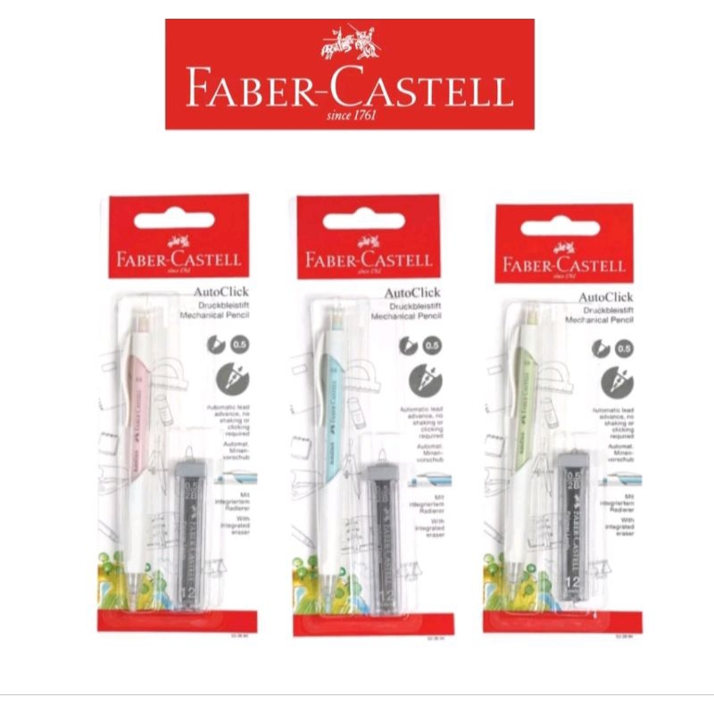 

PENSIL MECHANICAL/PENSIL MEKANIK FABER CASTELL AUTO CLICK 0,5MM+FREE REFIL 533894