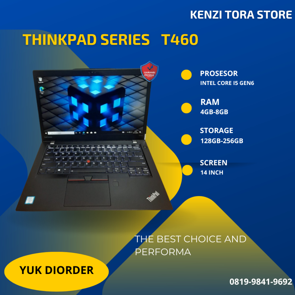 Laptop lenovo thinkpad T460 core i5 Gen6 Ram 8GB Ssd 256GB bergaransi