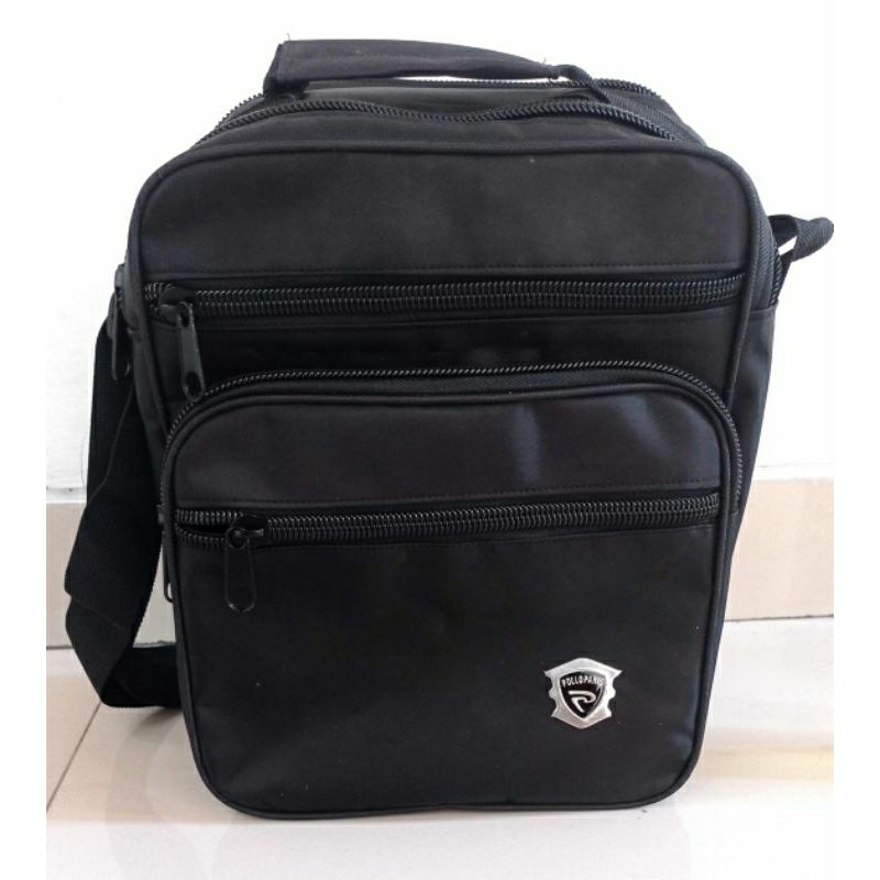 Tas Selempang Pria Besar Resleting Banyak Bahan Micro Tebal Slempang Jinjing Cowok