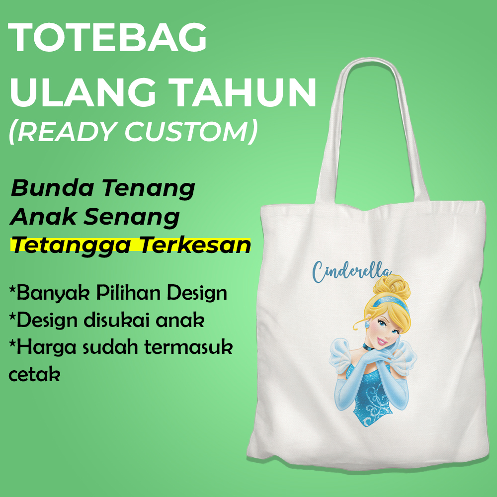 Tas Ultah Goodie Bag Tas Ulang Tahun anak bingkisan anak premium Tote Bag Korea Kanvas Murah Princes