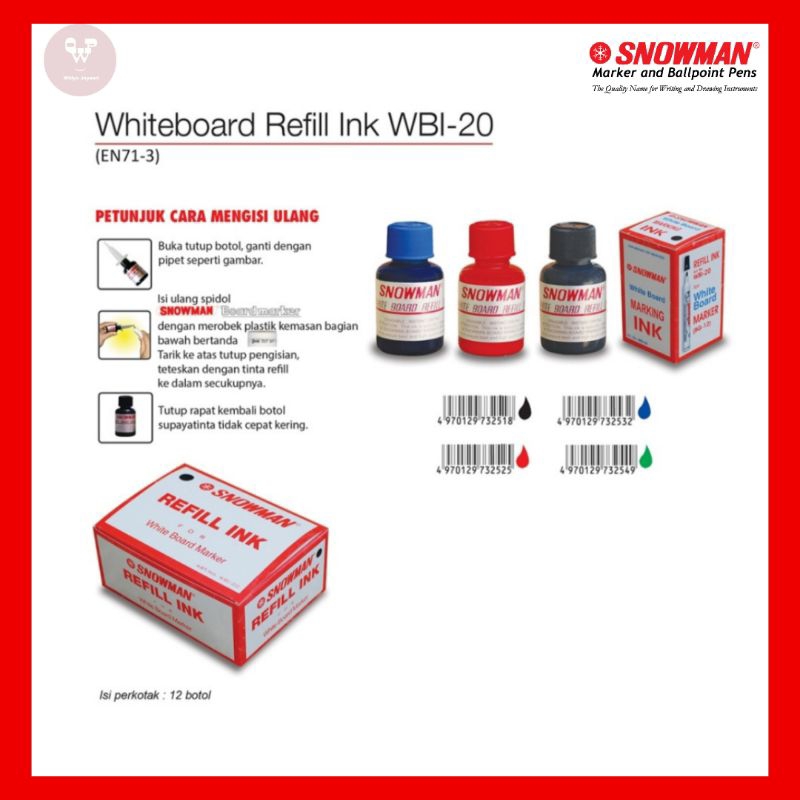 

Tinta Spidol Snowman Whiteboard