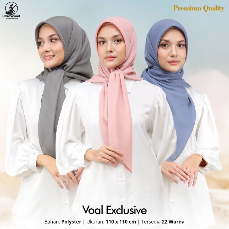 HIJAB JILBAB KERUDUNG UMAMA BASIC VOAL EXCLUSIVE PREMIUM UM // UMAMA BASICVOAL // UMAMA POLOS