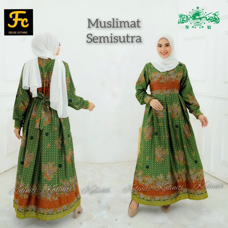 Gamis Batik Muslimat Nu Semi sutra Seragam Muslimat 2023