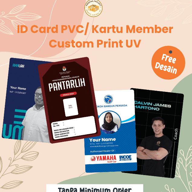 

ID CARD PVC READY DESAIN/ KARTU ANGGOTA/ NAME TAG/ MEMBERCARD/ KARTU SISWA/VISITOR CARD/DLL