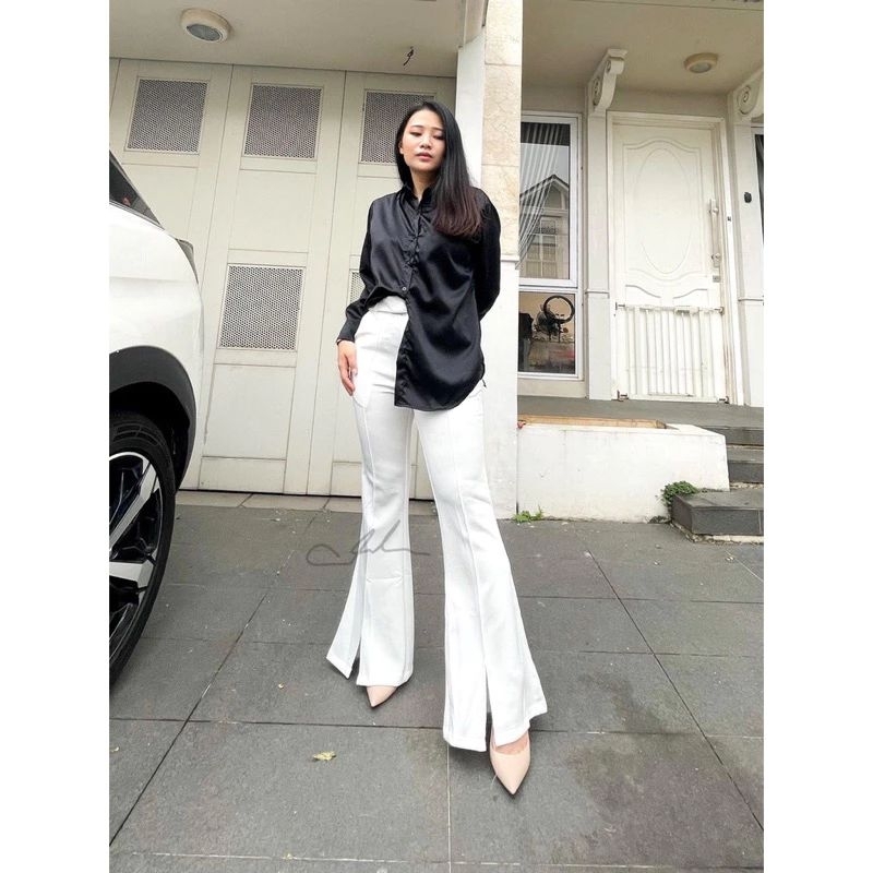 Celana Cutbray Scuba Belah Depan/ Cutbray Scuba Premium/ Celana Korean Style