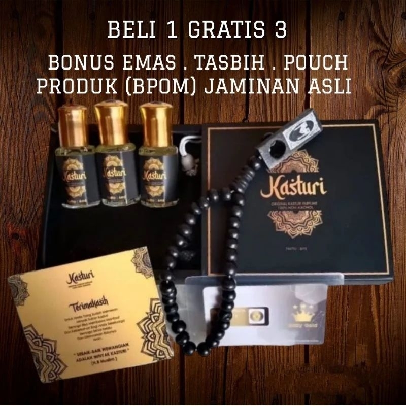 PROMO PARFUM BELI 1 DAPAT 3 KASTURI BOX FRE EMAS UKURAN 6ML PARFUM PRIA TAHAN LAMA