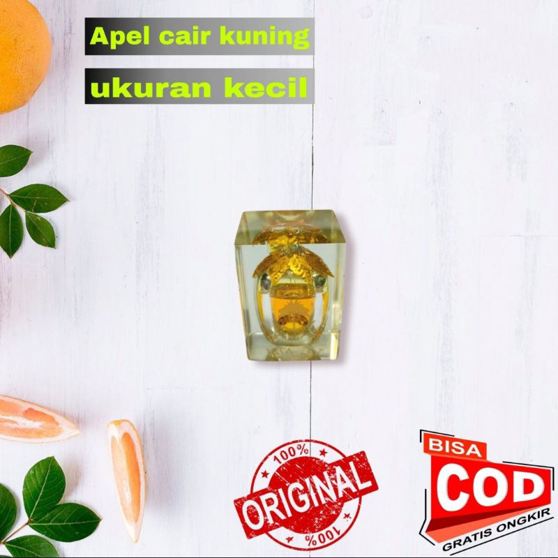 minyak apel jin cair wangi warna kuning ukuran kecil bahan fiber press daun bisa request