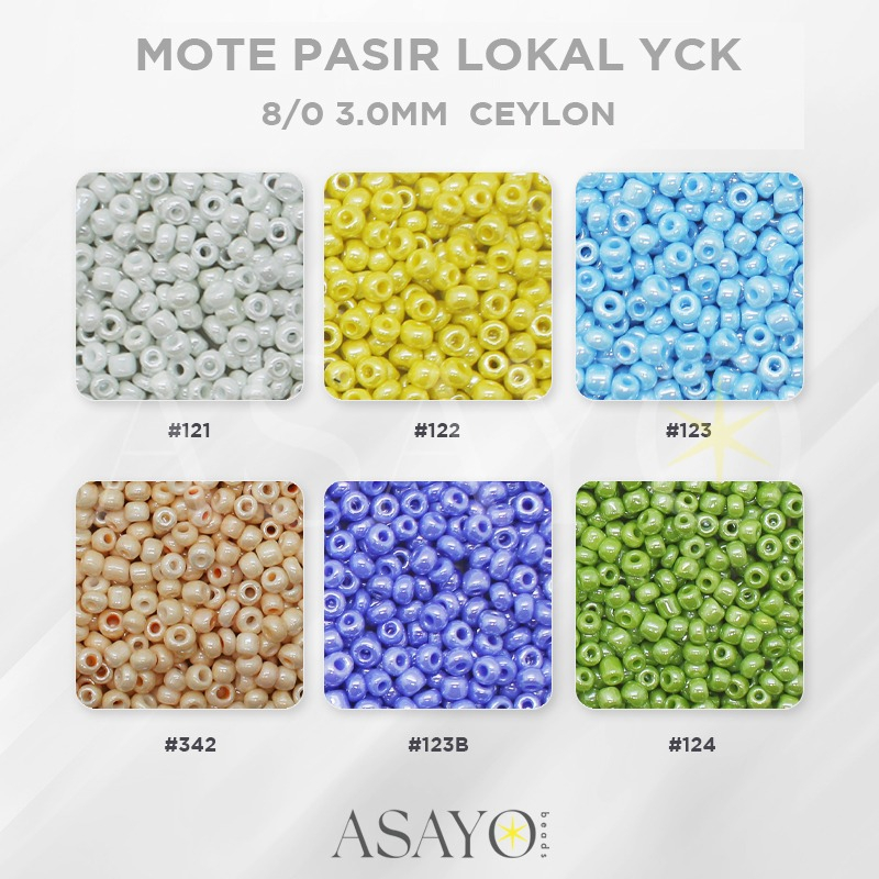Mote YCK 8/0 Ceylon Round Glass Beads Manik Pasir, 450gram