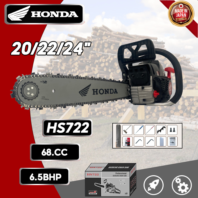 HONDA Gergaji Mesin 20/22/24 in Chain Saw Teknologi Japan Professional Tebang Senso Alat Pemotong Kayu /Mesin Potong Kayu / Gergaji Mesin Min