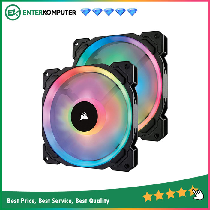 Corsair LL140 RGB (Twin Pack) - With Lighting Node PRO - 14CM Fan