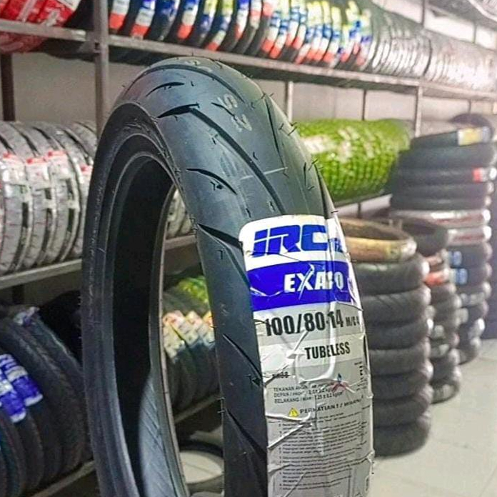 Ban IRC Exato ukuran 100/80-14 tubeless BAN PCX 150 DEPAN