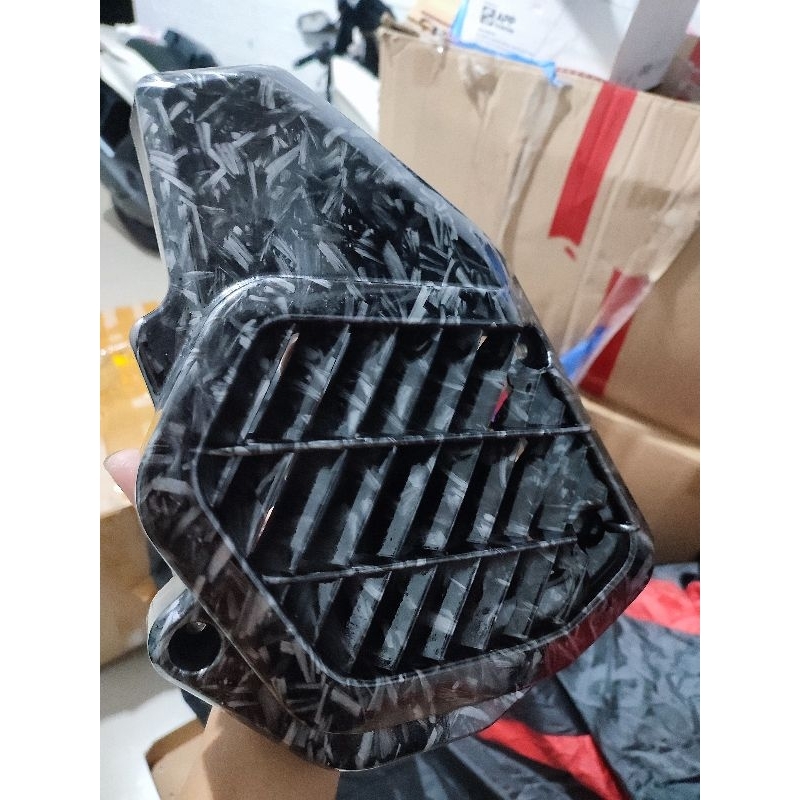 Cover Tutup Radiator PCX 150 Carbon Celup Forged