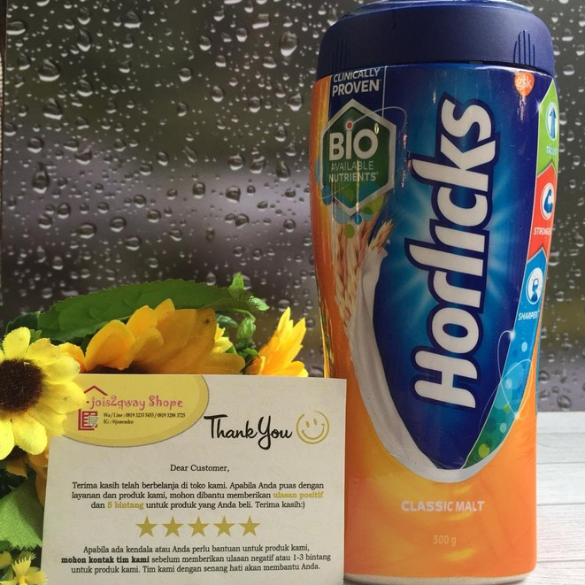 

Minuman Nutrisi Horlicks Classic Malt 500gr / Kemasan Botol / Minuman Import