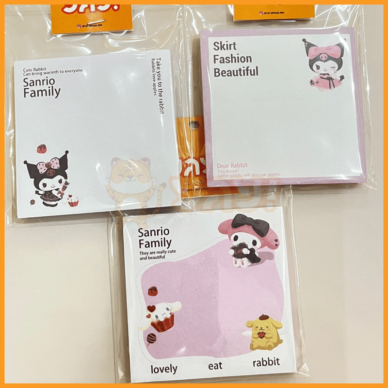 

YAY! STICKY NOTES 50 LEMBAR AESTHETIC LUCU STICKY NOTES KARAKTER SANRIO KUROMI MELODY CINNAMOROLL