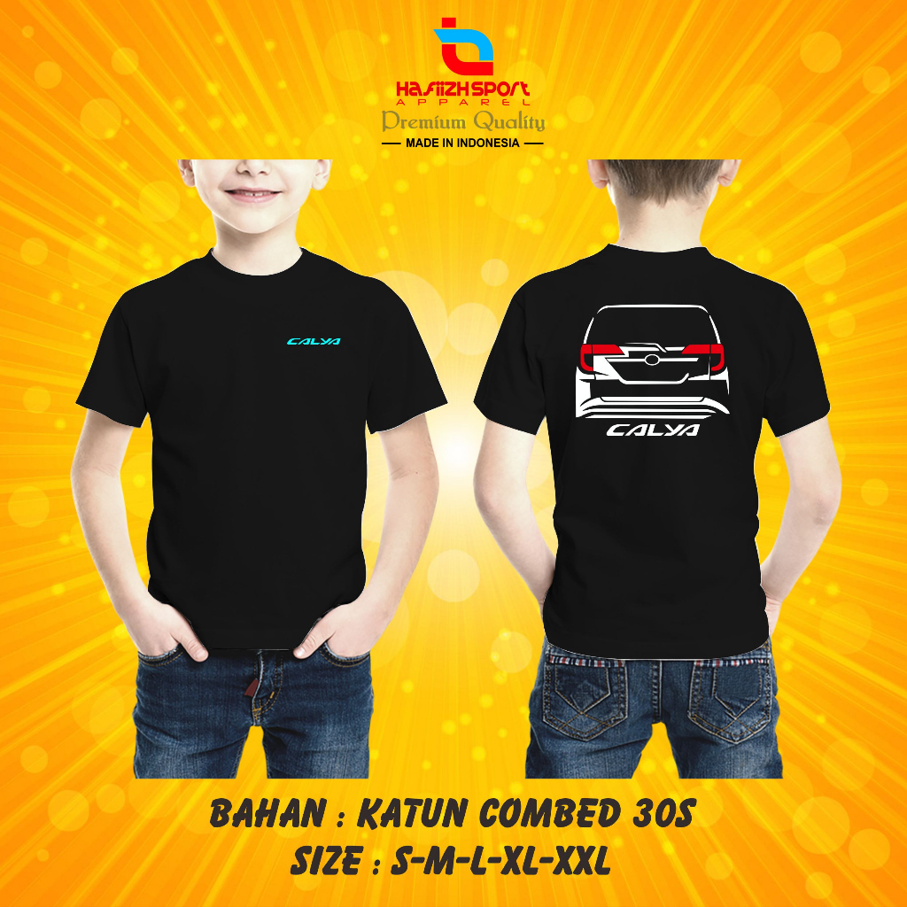 KAOS BAJU ANAK TOYOTA CALYA TAMPAK BELAKANG PREMIUM / KAOS KOMUNITAS MOBIL TOYOTA CALYA