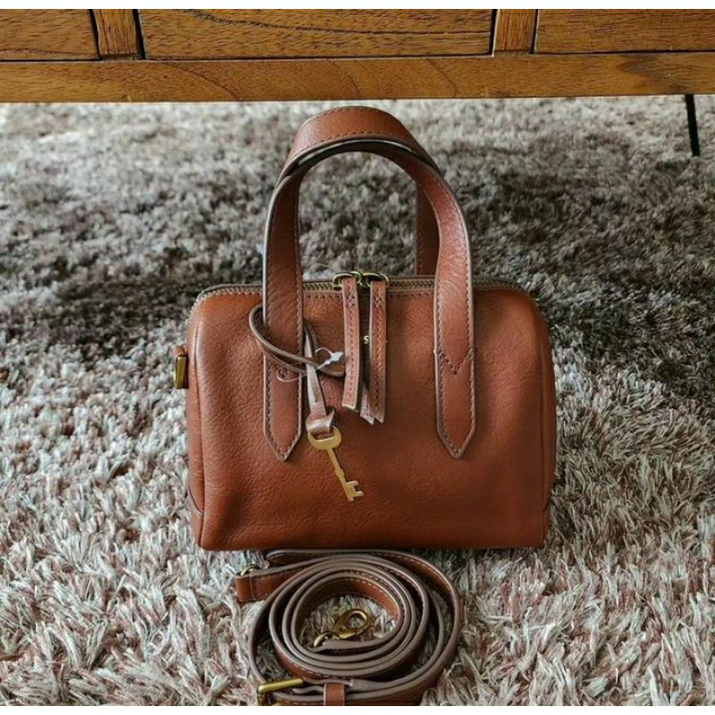 Tas Fossil Sydney Brown mini satchel bag new Original