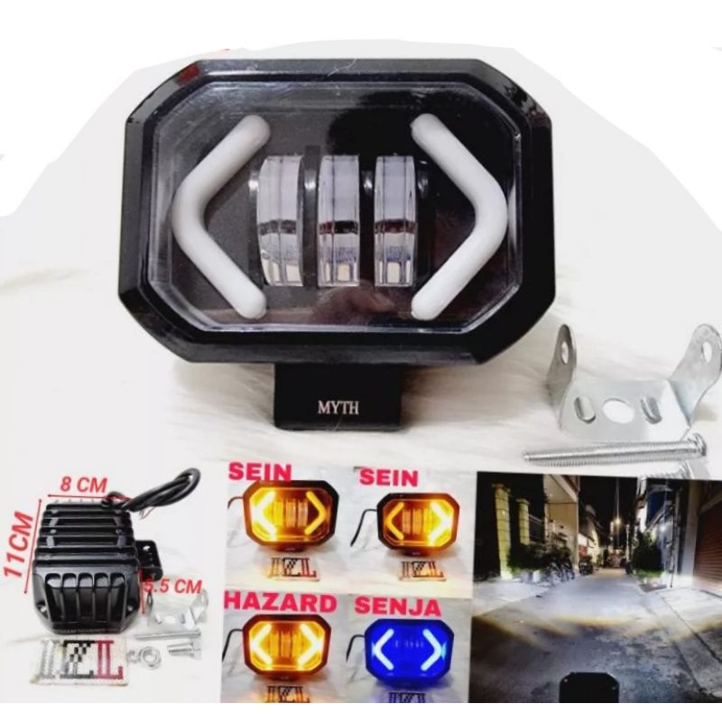 lampu tembak daymaker+sein kuning senja biru