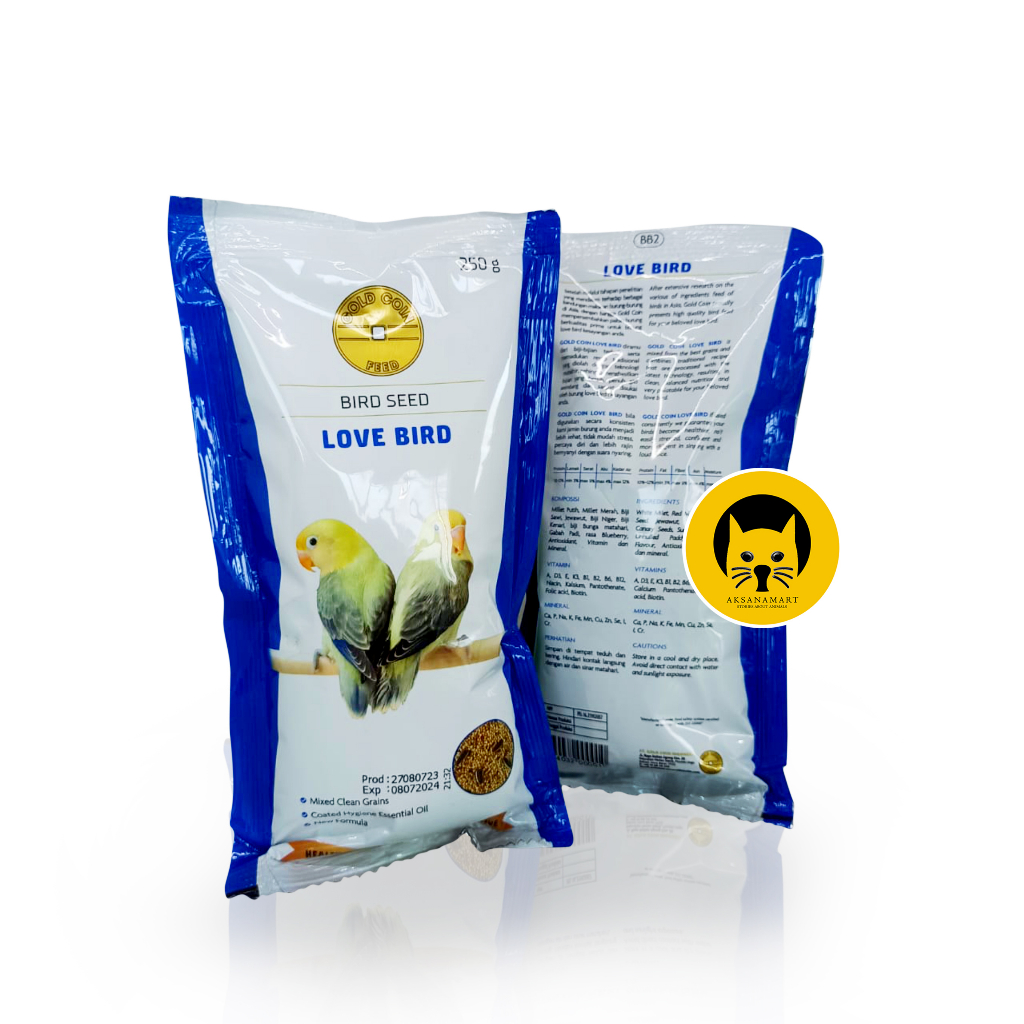 Gold Coin Lovebird 250Gram Pakan Burung Lovebird GoldCoin Pakan Harian Lovebird