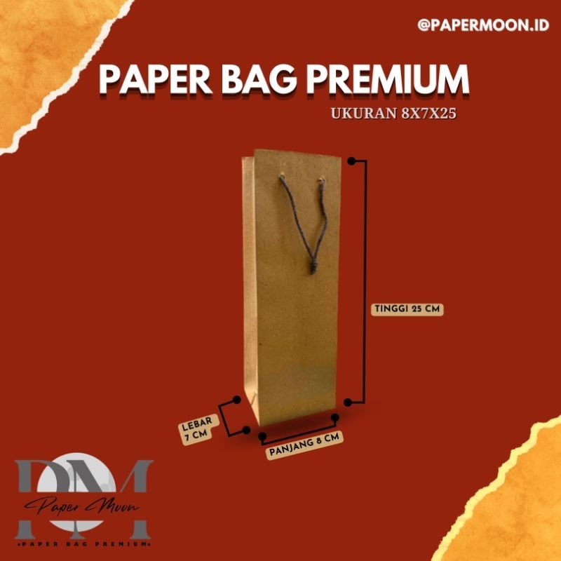 

Paperbag 8x7x25 (PxLxT) Craft Coklat
