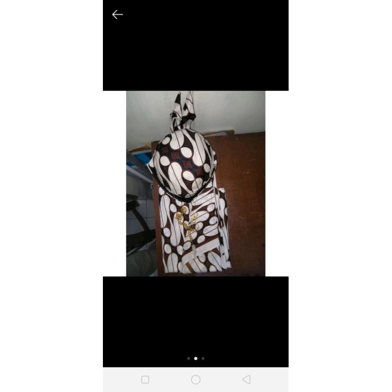 udeng motif batik putih coklat lengkap