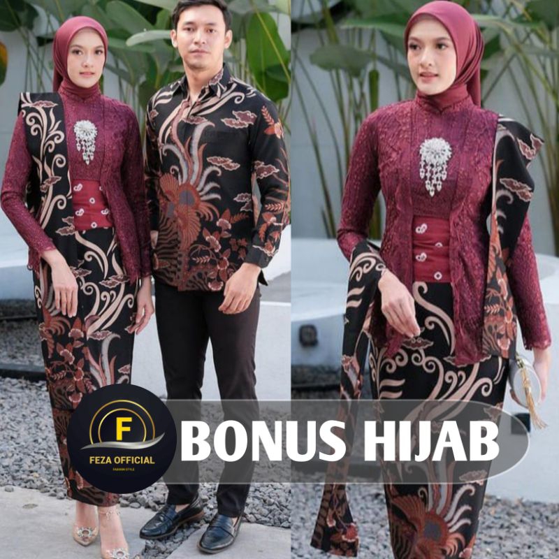 (ADA JUMBO) Couple Kebaya KINARA Series Kebaya Kutubaru Kebaya Wisuda Lamaran Tunangan Set Tunik Batik Couple Kondangan Terbaru 2023