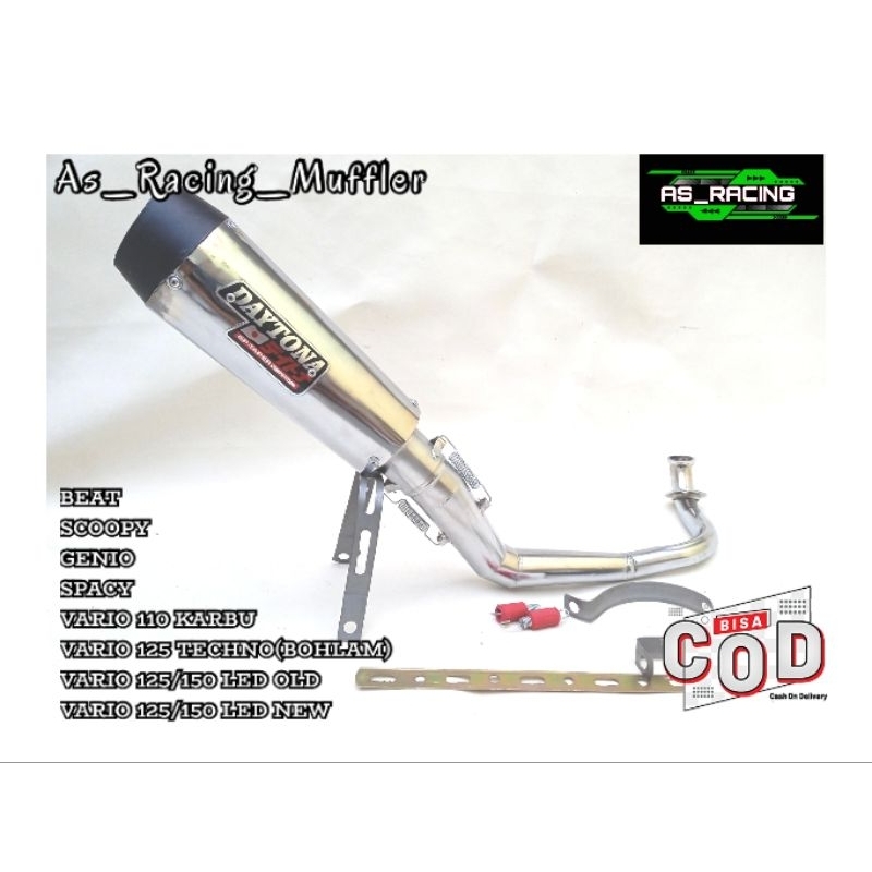 KNALPOT RACING DAYTONA MATIC BEAT,GENIO,SCOOPY,SPACY,VARIO.