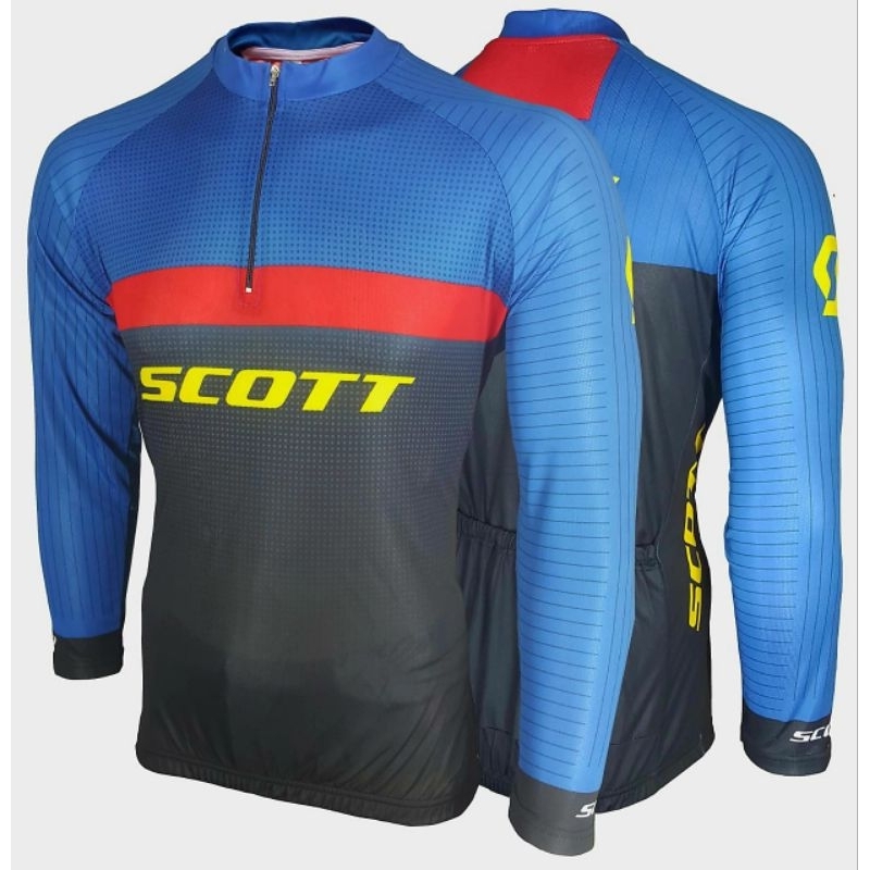 Baju sepeda lengan panjang half zipper resleting reseleting cewe cowo cewek cowok pria wanita kaos r