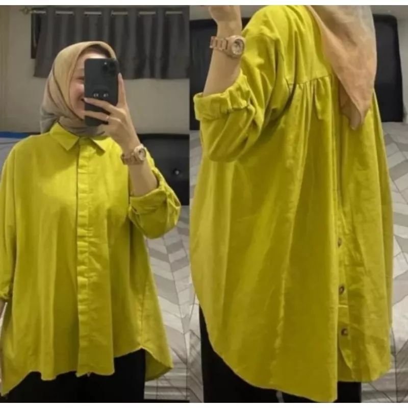 HANA SHIRT - Kemeja Linen Kancing Depan Belakang