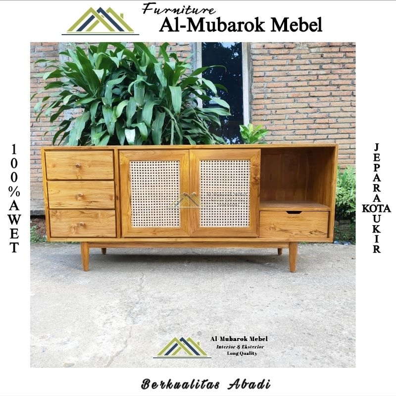 Bufet TV Kayu Jati Minimalis // Bufet TV Minimalis Modern // Bufet TV Kayu Jati Modern