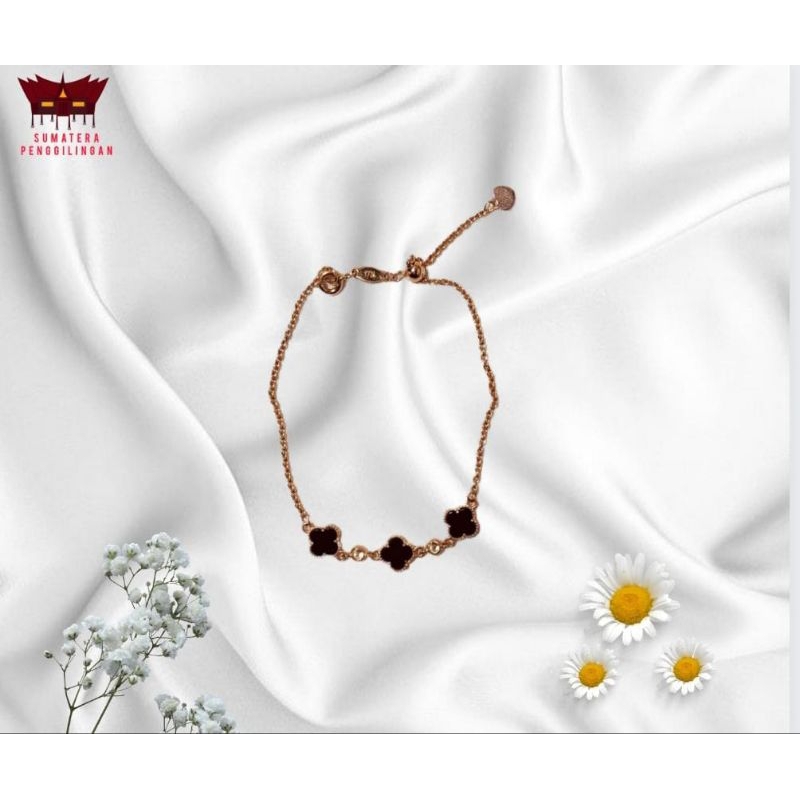 gelang rantai serut  Emas Van cleep kadar 17k-GR03