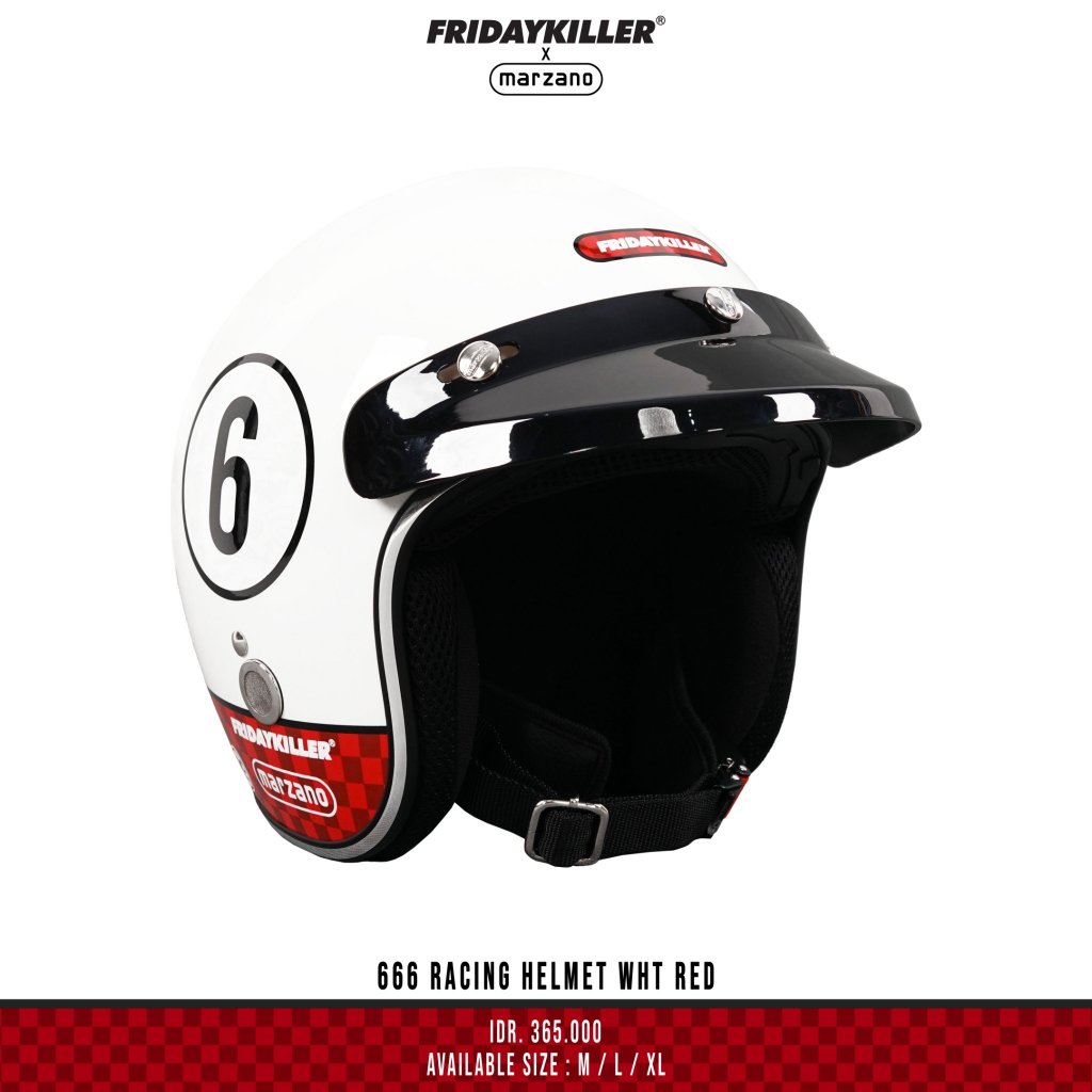 HELM FRIDAY KILLER X MARZANO | 666 RACING HELMET WHITE RED