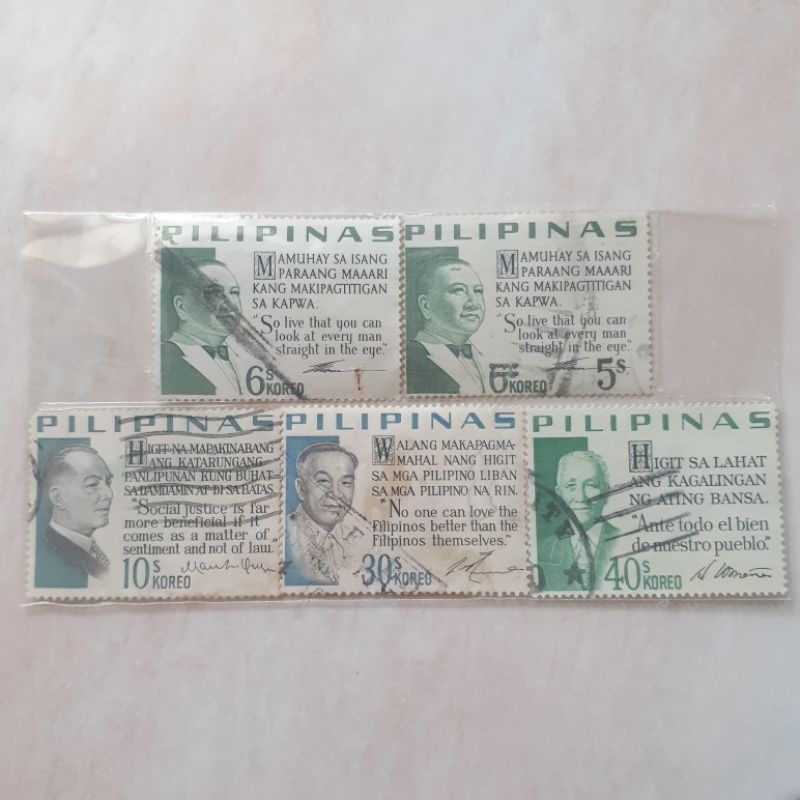

Perangko Filipina Presidential Sayings Tahun 1965-1970 set 5pcs