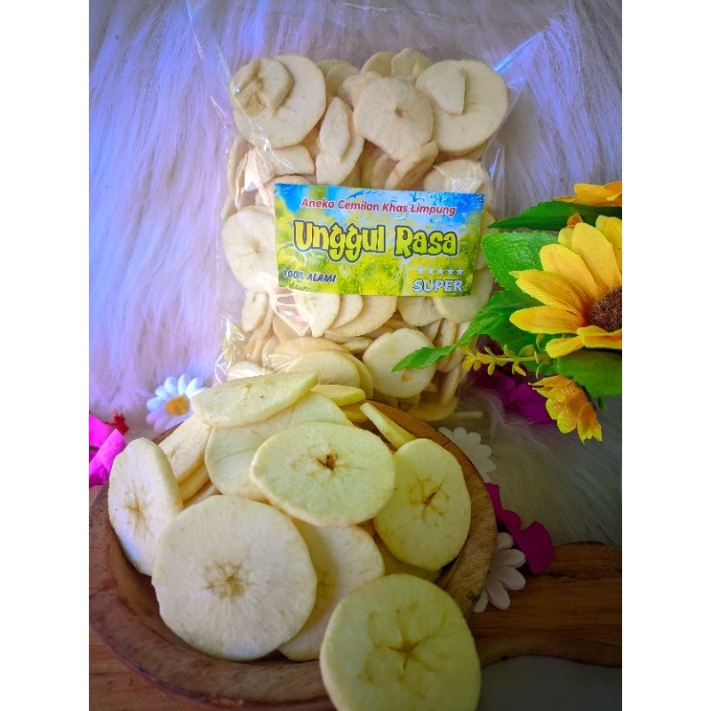 

KERIPIK BUAH APEL MALANG MANIS ENAK 500 GR
