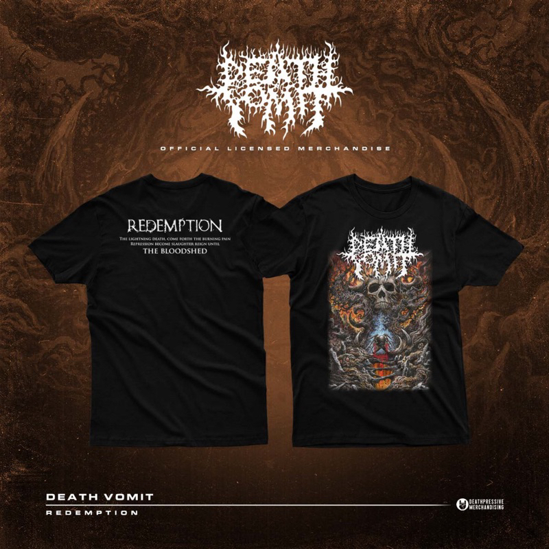 DEATH VOMIT redemption kaos metal tangan pendek hitam - TSHIRT original